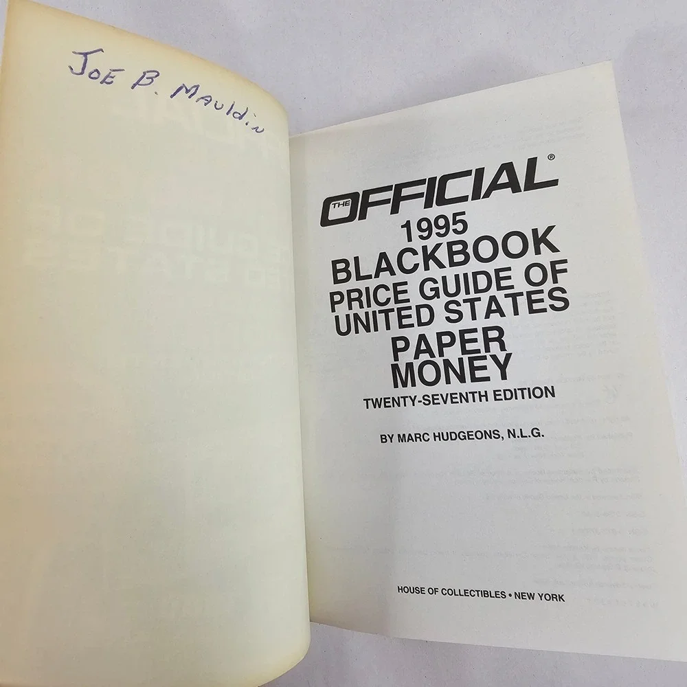 Official 1995 Blackbook‎ Price Guide US Paper Money 27th Edition Collectibles